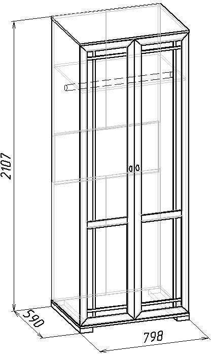 Шкаф двухдверный для одежды Шерлоск 12, ясень светлый