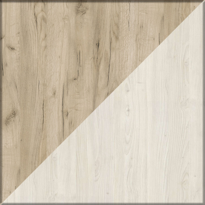 Трюмо 4-25101дкс/скан.д.б. Верона, дуб крафт серый/скандинавское дерево белое