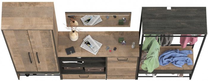 Трувор Прихожая 234, дуб гранж песочный/интра