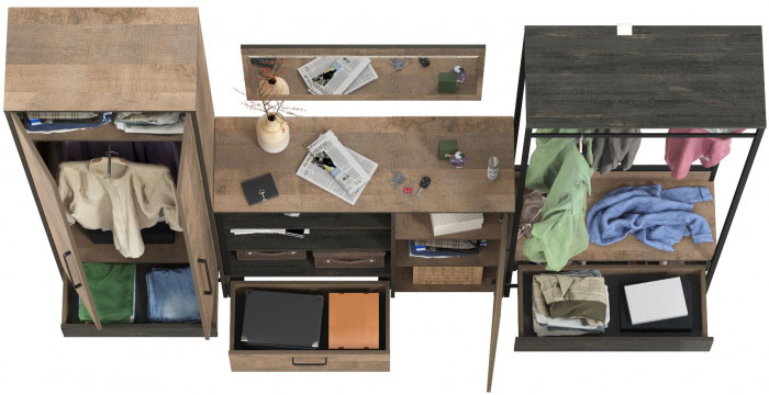 Трувор Прихожая 234, дуб гранж песочный/интра