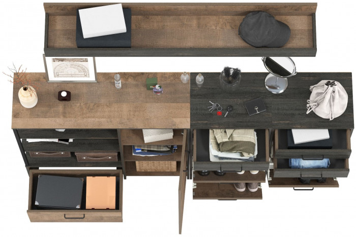 Трувор Прихожая 173, дуб гранж песочный/интра