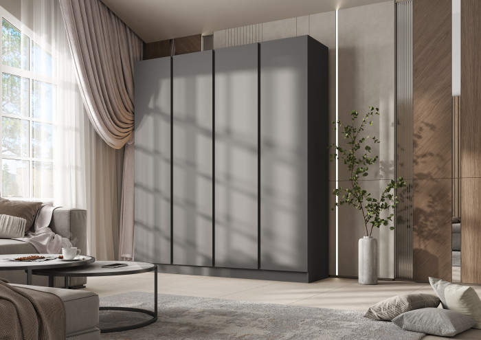 Келвин Шкаф 4-х створчатый 2000, Графит, Графит