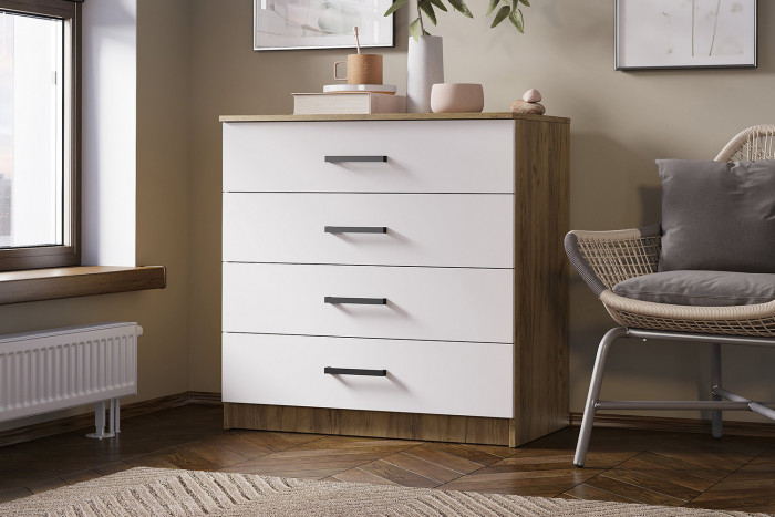 Комод "Евро" КМ-02 крафт/белый