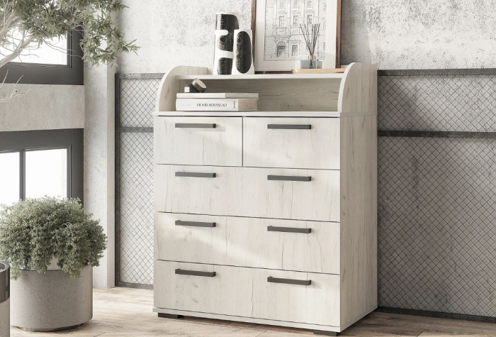 Комод "Стандарт №1" НЕВ (800х1020х460) дуб крафт белый