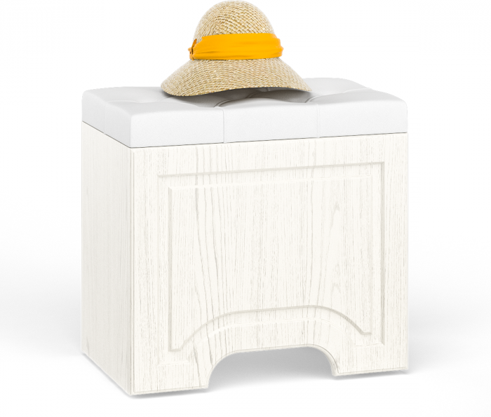 Ливерпуль Стол туалетный 12.46 + Полка 10.118 + Полка 10.117 + Пуф 14.02, ясень ваниль/белый