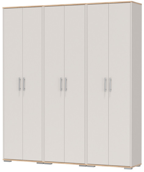 Три шкафа для одежды Домино 2-3430дкз/к.с, цвет дуб крафт золотой/кашемир серый, ШхГхВ 180х36х202 см.