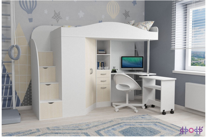 Кровать-чердак Юниор 4 (Венге/Ирис)