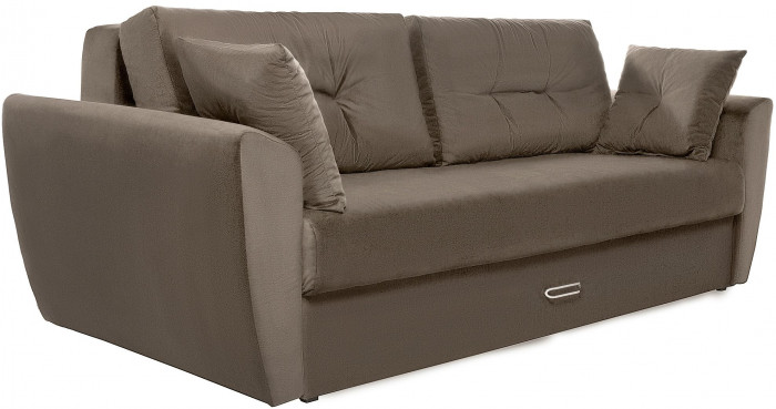 Диван-кровать Амстердам Люкс, 160х195, еврокнижка, пружинный блок, велюр, коричневый