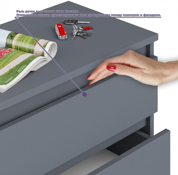 Мори компьютерный стол МС-16 правый + Комод МК1380.6, графит