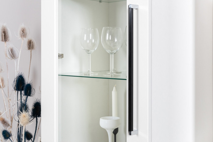 Валенсия Гостиная № 119, цвет ЛДСП белый шагрень/МДФ белый шагрень, ШхГхВ 321,3х38,4х225,2 см., универсальная сборка