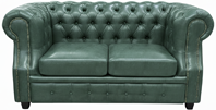 Диван офисный Честер ЛОФТ 2-х местный, экокожа зеленый