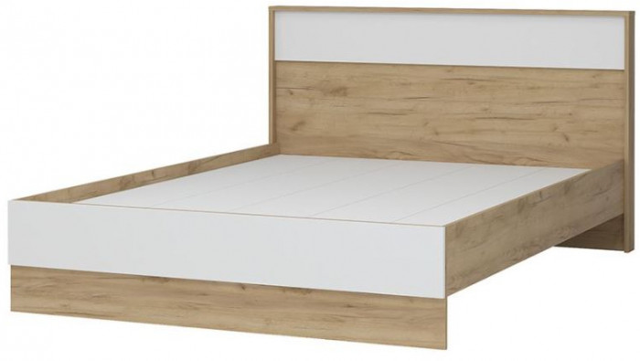 ИРИС КР-02 Кровать 1,4х2,0 (1470х900х2090) дуб крафт золото/белый