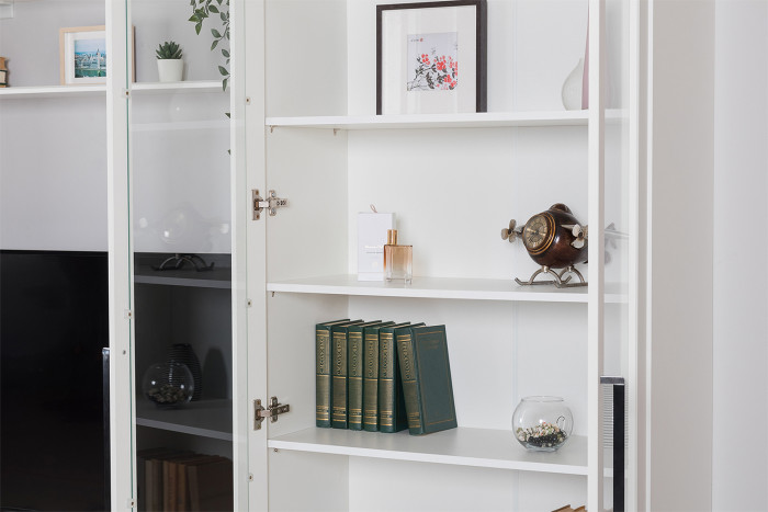 Валенсия Гостиная № 086, ЛДСП белый шагрень/МДФ белый шагрень