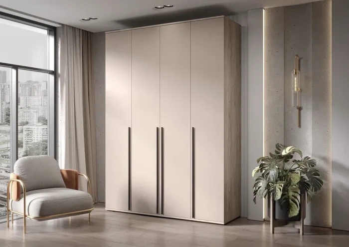 Норд Шкаф 4-х створчатый 1600, Крафт серый/Кашемир