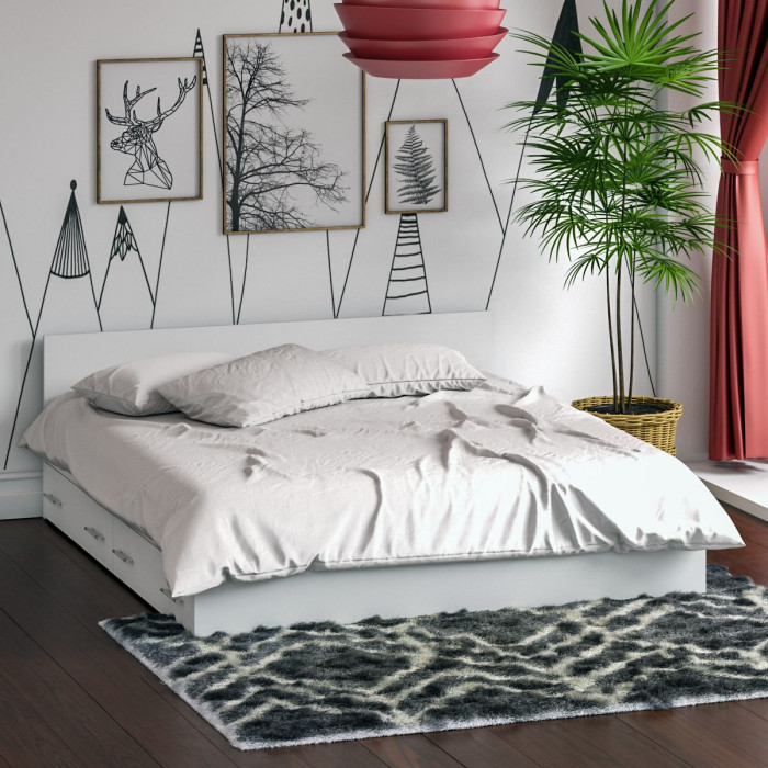 Стандарт Кровать с ящиками 1800, белый