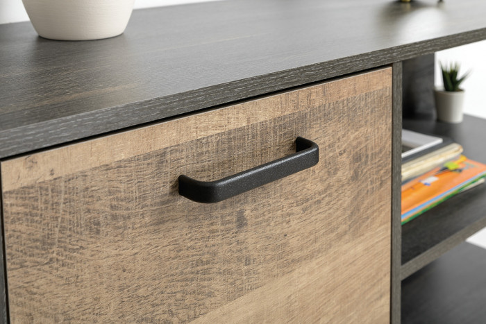 Трувор 13.206 Шкаф-стеллаж + 13.307.01 Комод, дуб гранж песочный/интра