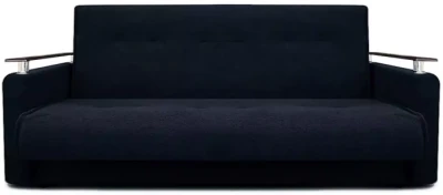 Раскладной диван-кровать, прямой, книжка, цвет черный, Милан Люкс 120