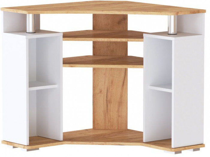 Угловая Тумба ТВ 044(2у) дуб крафт золотой/белый