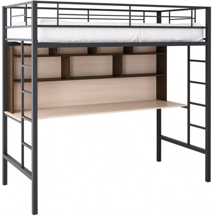 Кровать-чердак Севилья 1.2 (Венге / Дуб молочный, Слоновая кость)