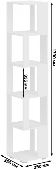 Стеллаж СВК 3 шт., цвет белый, ШхГхВ 105х35х179 см.
