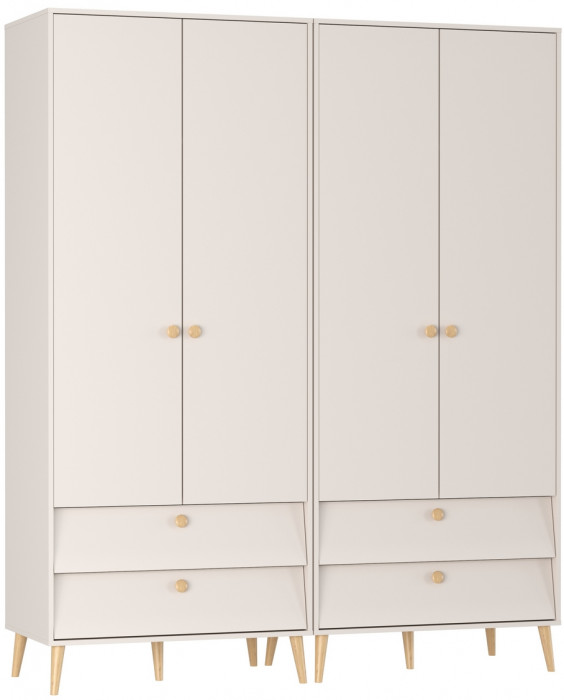 Афина Спальня Шкаф 2-х дверный с двумя ящиками х 2, кашемир серый