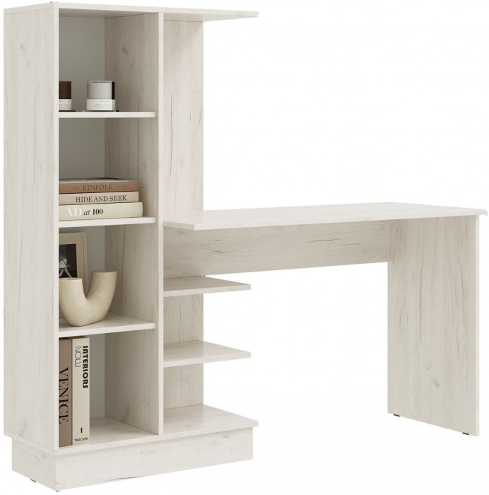 Юниор-4 Компьютерный стол (Шарли белый, Крафт белый)