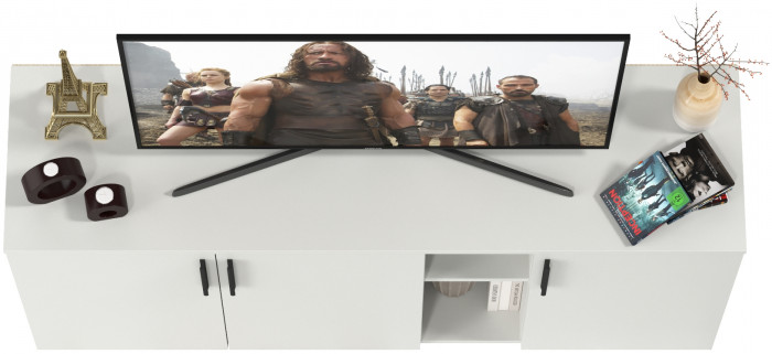 Эйр Гостиная 16.55 Тумба под ТВ, белый шагрень