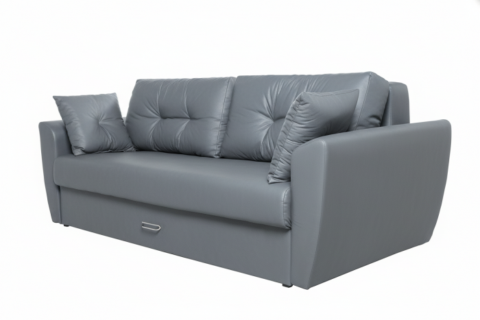 Диван-еврокнижка Амстердам 150, экокожа серая