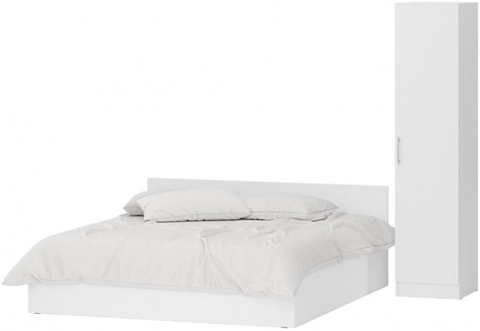Кровать с ящиками 1800 + Пенал Стандарт, белый
