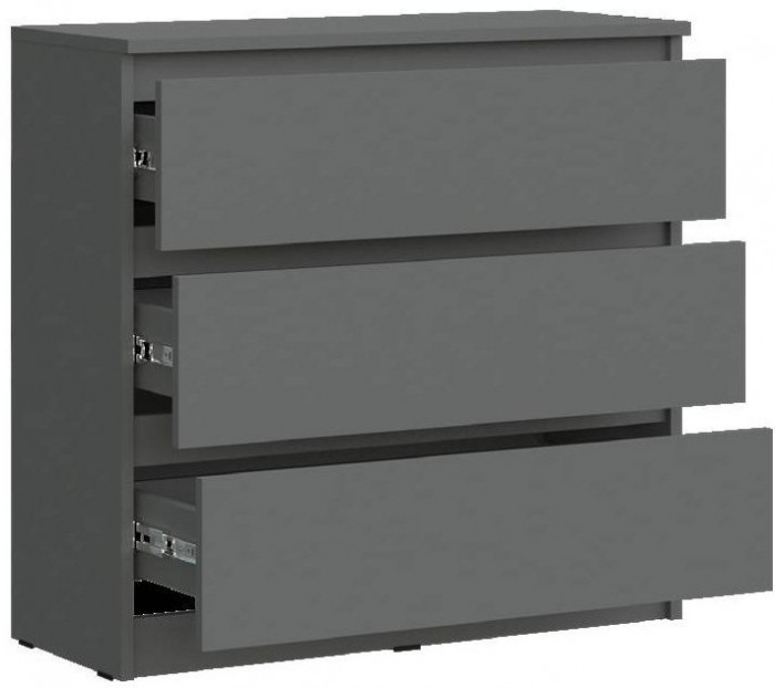 Челси Комод 800 (3 ящика) (Графит, Графит)