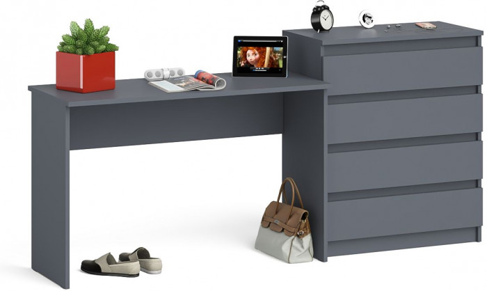 Мори письменный стол МСП1200.1 + Комод МК800.4, графит