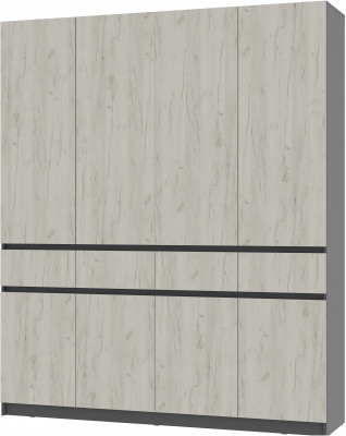 Шкаф 4-х створчатый "Багира" ШК-13 Графит/Крафт белый