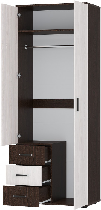 Шкаф двухдверный Белла, венге/ясень белый