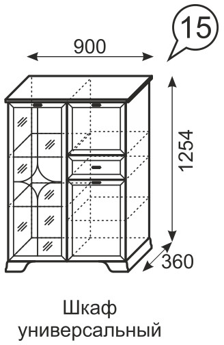 Венеция 15. Шкаф универсальный