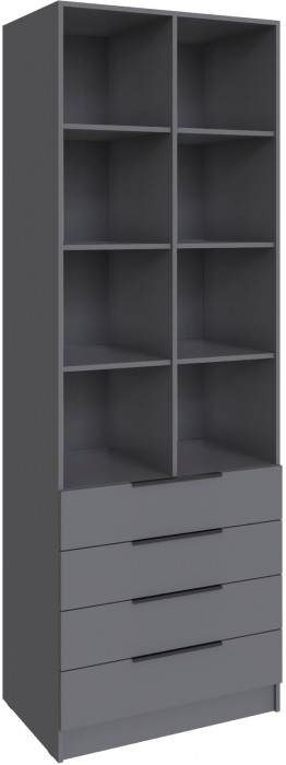 Стеллаж Мадрид (0,8) с 4 ящ., Графит серый