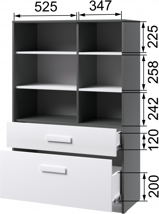 Подростковая Кэнди, композиция 1, графит/белый