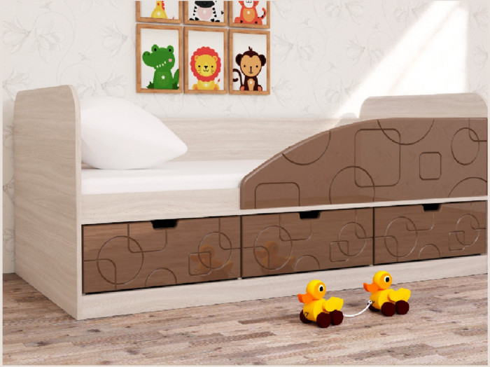 Кровать Бриз-4 80х160 Квадрат (Антарктида/Белый/Правый)