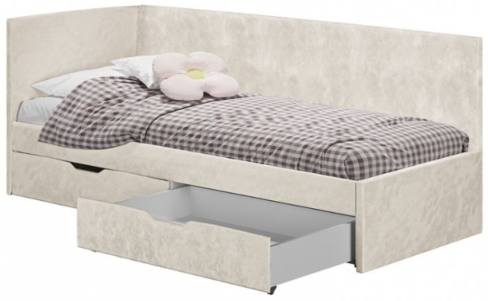 Кровать односпальная "Лео" КР-49 Белый/Мокко