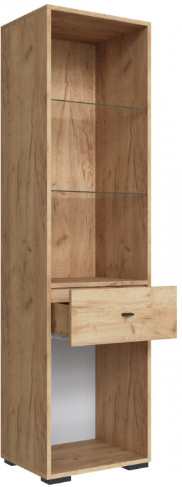 Пенал-витрина Дублин, Дуб крафт золотой/Графит серый