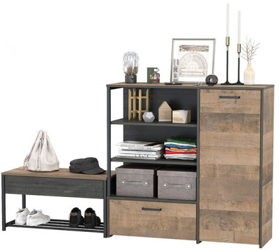 Трувор 13.241.03 Тумба для обуви + 13.307.01 Комод, дуб гранж песочный/интра