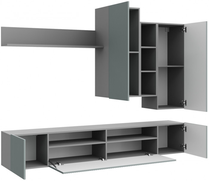 Гостиная Сканди (Белый / Белый глянец)