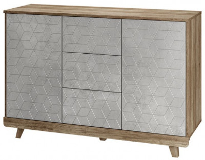 Комод "Мегаполис" КМ-15 Дуб каньон/Ф04 антик серебро