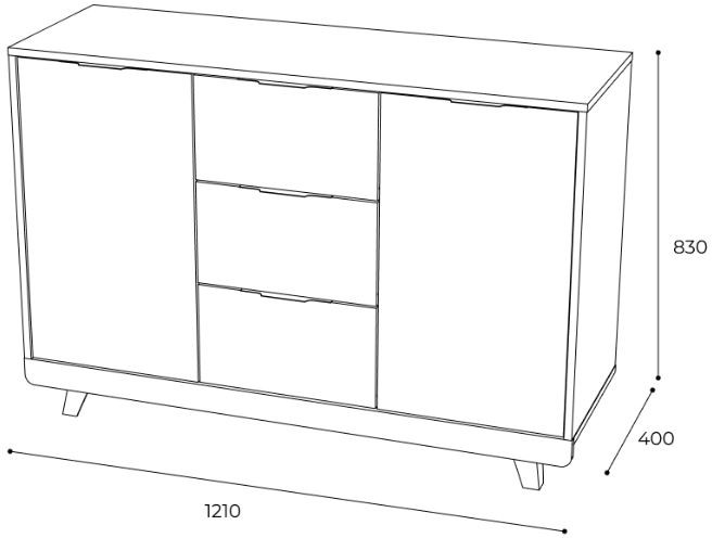 Комод "Мегаполис" КМ-15 Дуб каньон/М25 бетон графит