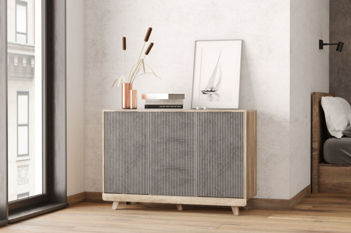 Комод "Мегаполис" КМ-15 Дуб каньон/М25 бетон графит