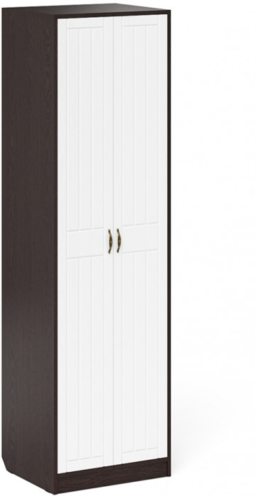 Прихожая П-6 Компоновка № 11, венге/фасады МДФ белое дерево фрезеровка прованс