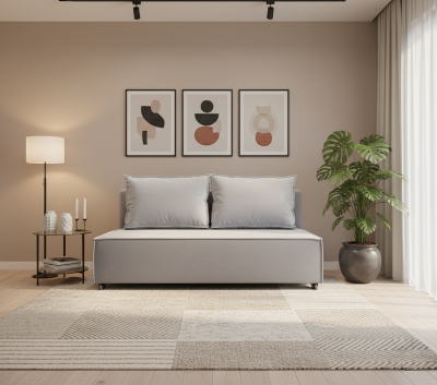 Диван-аккордеон Лофт мини 120х200, велюр серый