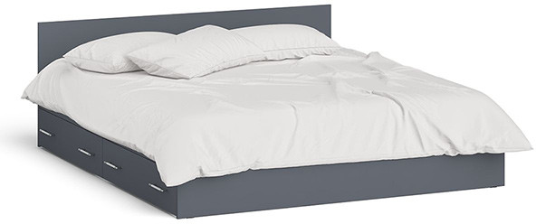 Мори Кровать с ящиками 1800, графит