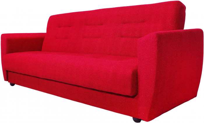 Диван-книжка Лира, 140х190, велюр красный