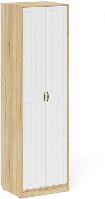 Прихожая П-6 Компоновка № 11, дуб сонома/фасады МДФ белое дерево фрезеровка прованс