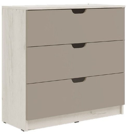 Юниор-4 Комод 3 ящика (800) (Шарли белый, Крафт белый)
